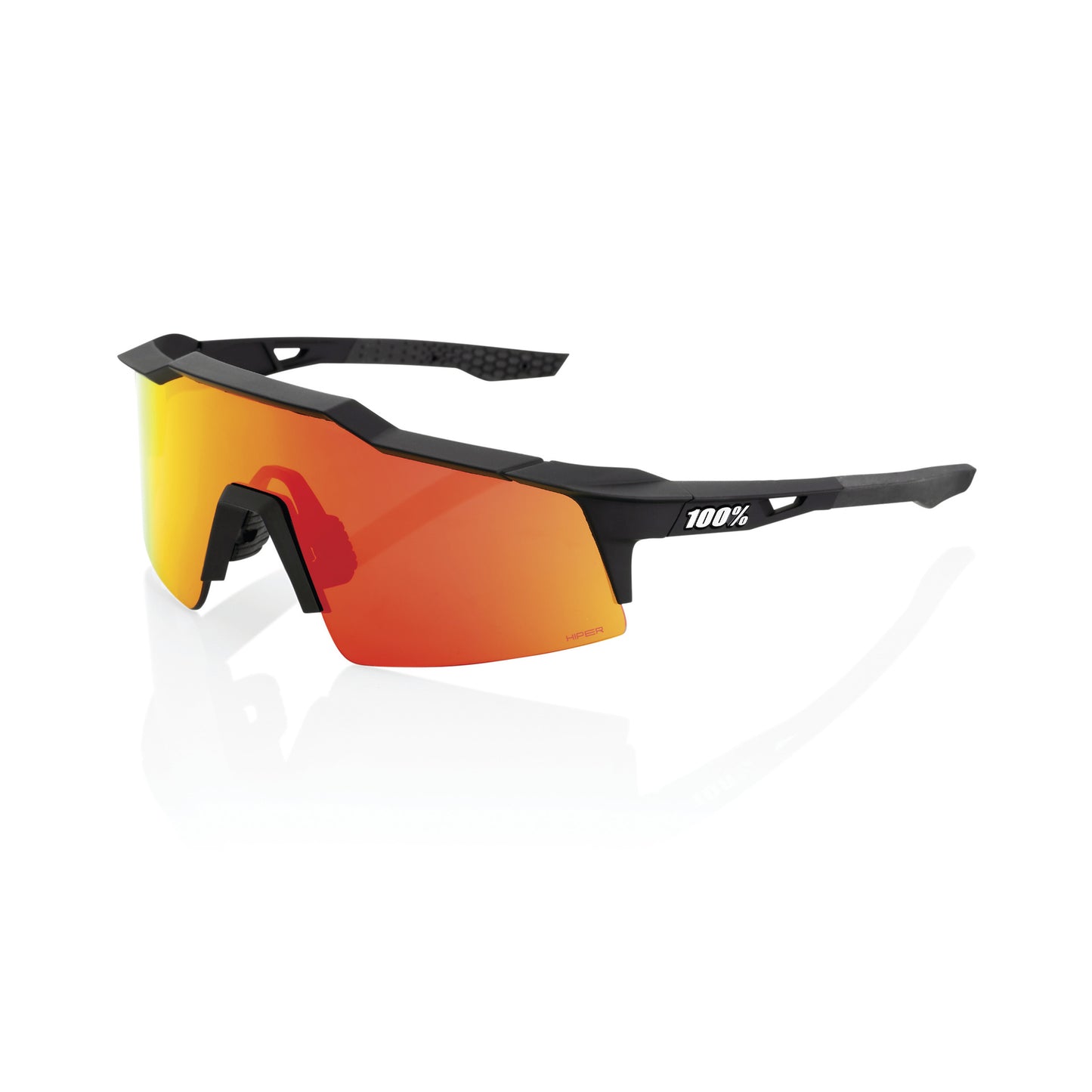 100 Percent Speedcraft Sl Sunglasses - One Size Fits Most - Soft Tact Black - HiPER Red Mirror Lens - Image 1