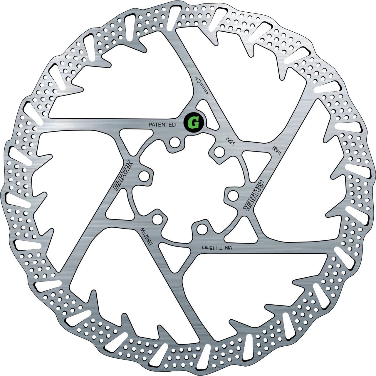 Galfer Shark 6 Bolt Disc Brake Rotor - 180mm - 6 Bolt - 2.0mm