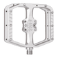 Burgtec Penthouse MK5 B-Rage Edition Steel Axle Alloy Flat Pedals - L - Rhodium Silver