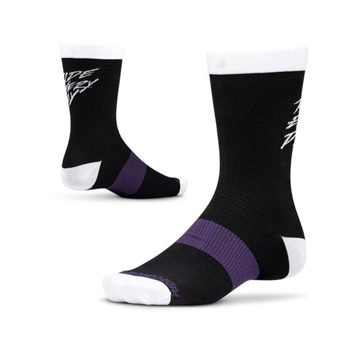Ride Concepts Ride Every Day Socks - S - Black - White