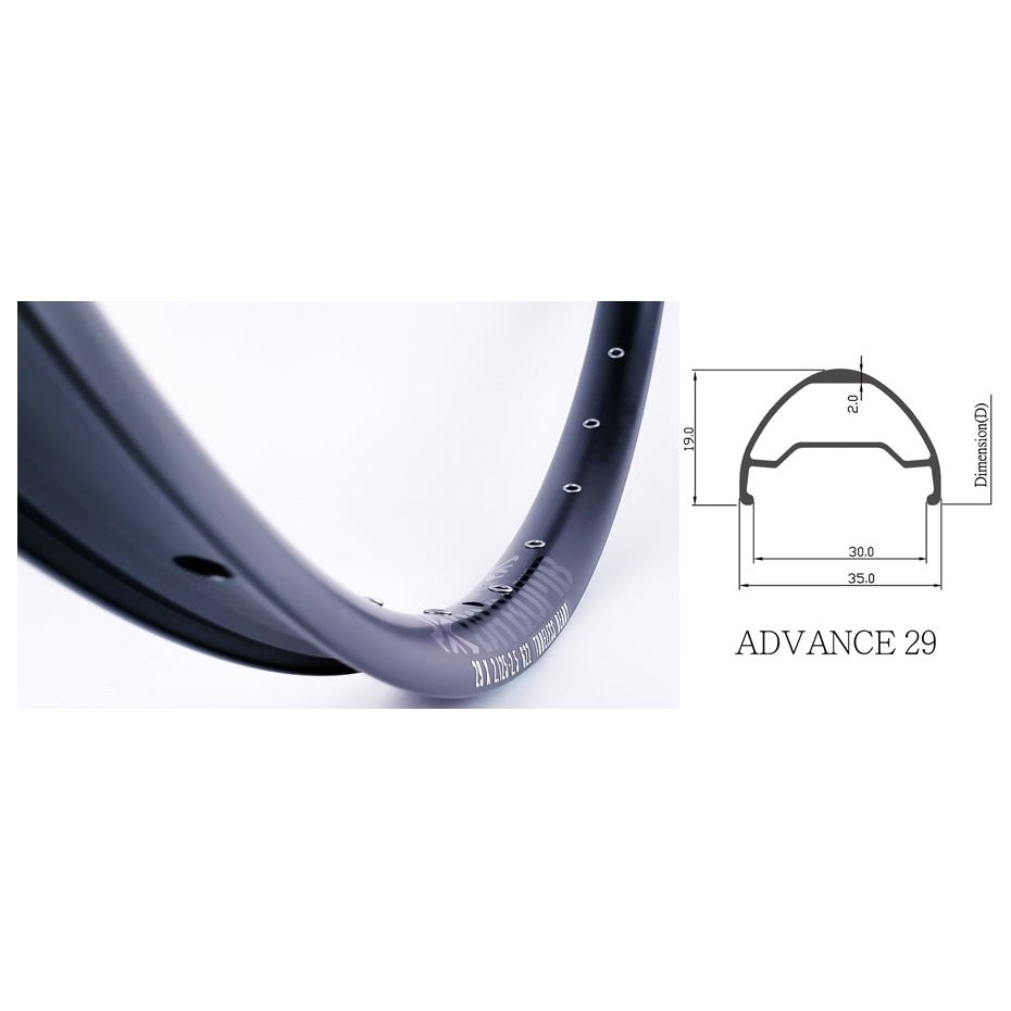 DaBomb Advance Rim - 29 Inch - 32 Hole - 30mm - Aluminium - Black - Chameleon