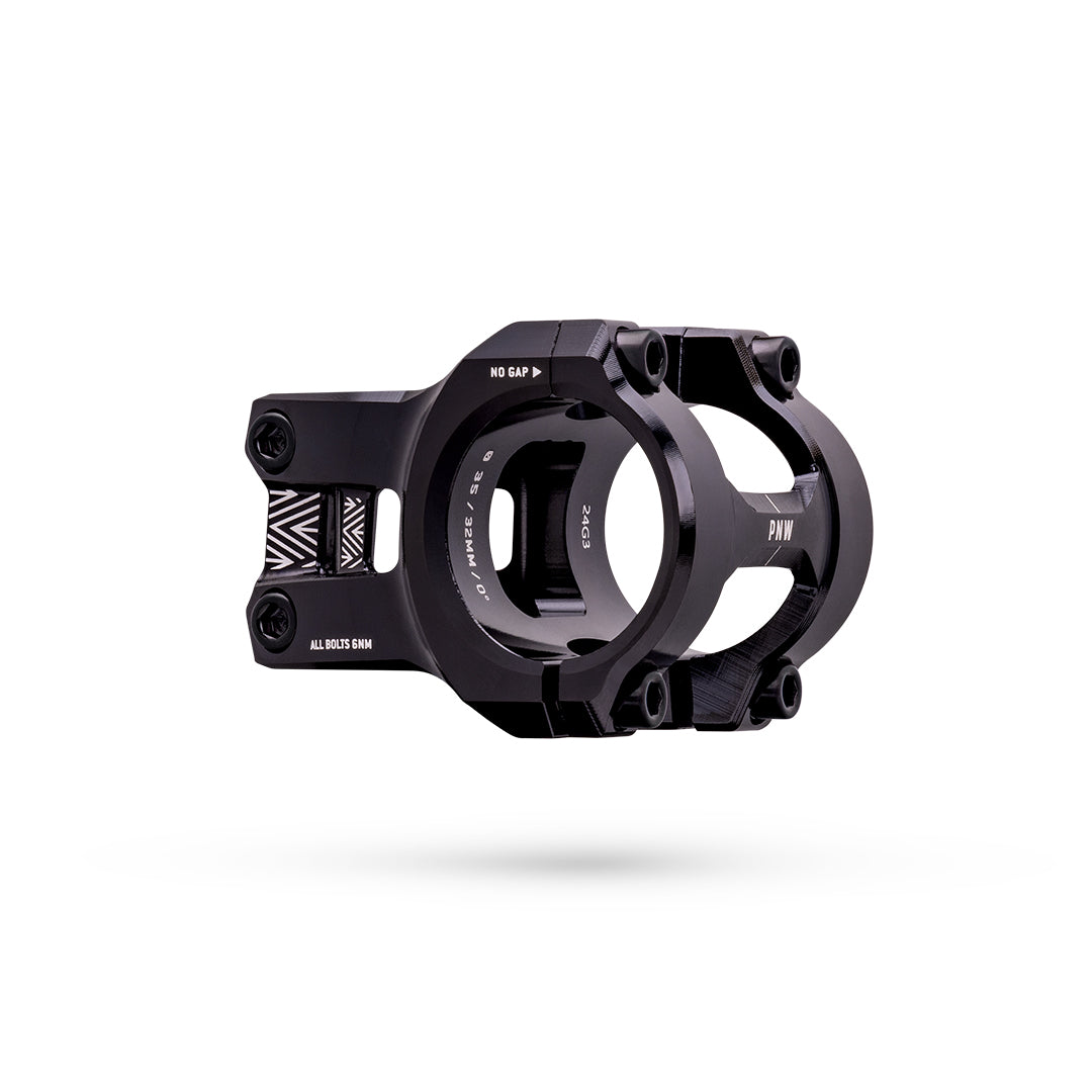 PNW Components Loam Stem - 1 1/8th Inch Steerer - 31.8mm - 32mm - 0 Degree - Blackout Black