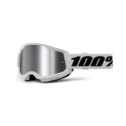 100 Percent Strata 2 Goggles - One Size Fits Most -  White - Mirror Silver Lens