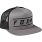 Fox Pinnacle Mesh Snapback Hat - One Size Fits Most - Pewter