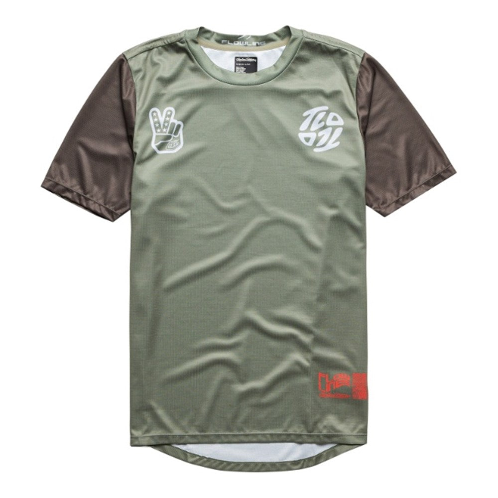 TLD Flowline Youth Short Sleeve Jersey - Youth XL - Flipped Olive