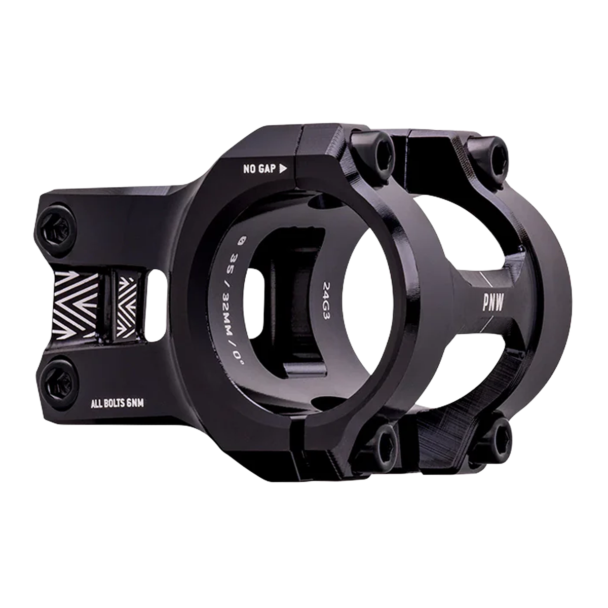 PNW Components Loam Stem - 1 1/8th Inch Steerer - 31.8mm - 32mm - 0 Degree - Blackout Black