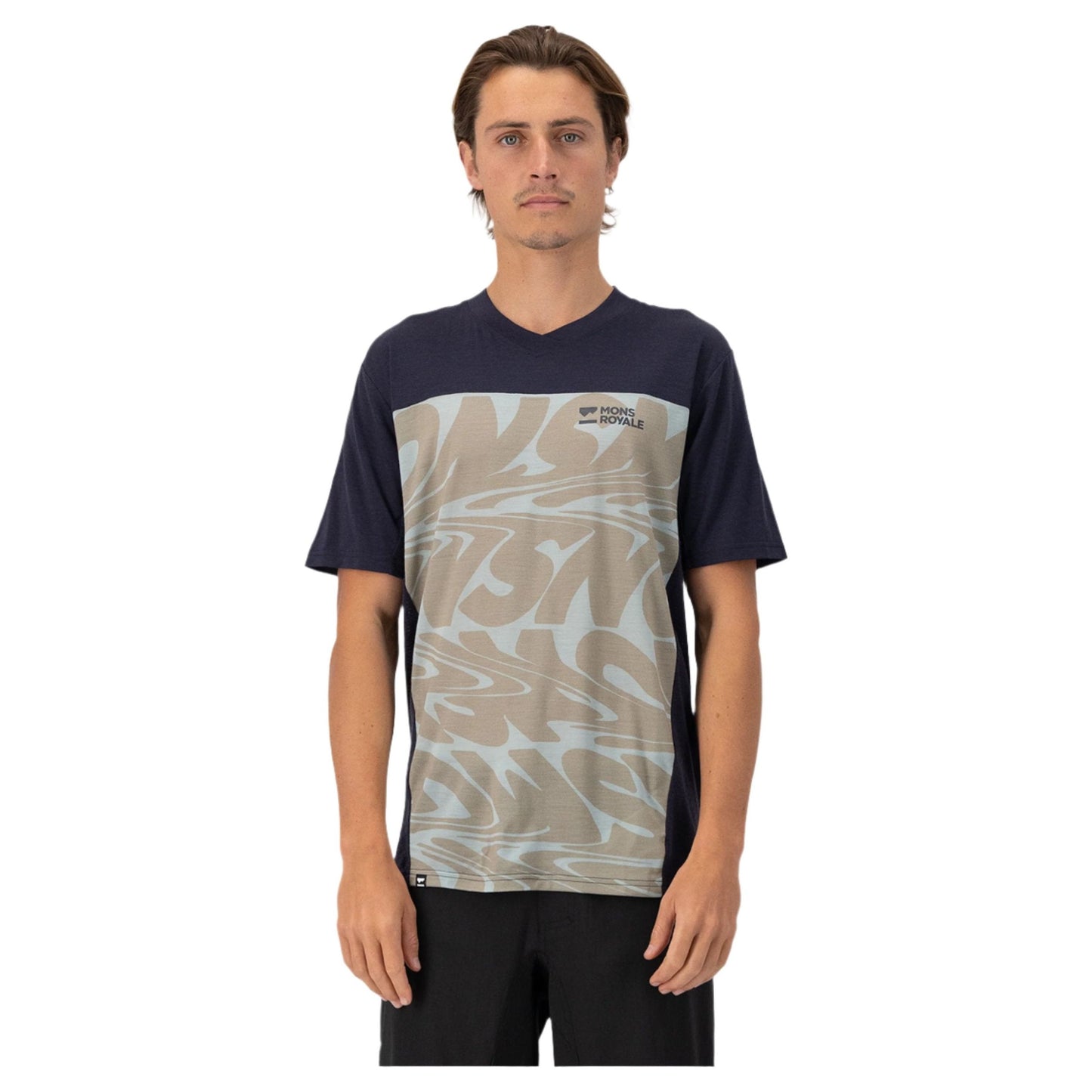 Mons Royale Redwood Enduro VT Short Sleeve Men's Jersey - L - Signal Lost - 9 Iron