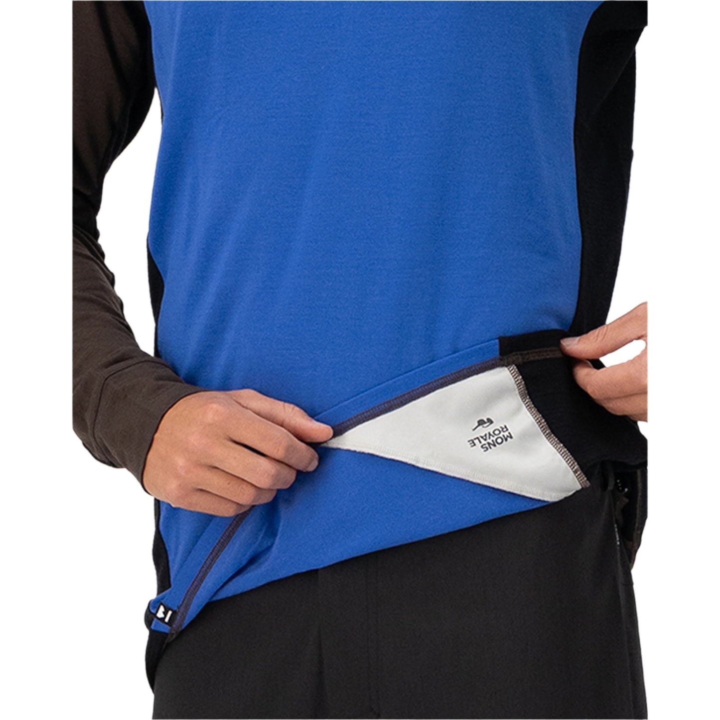Mons Royale Redwood Enduro VLS Long Sleeve Men's Jersey - M - Cedar - Cobalt - Black