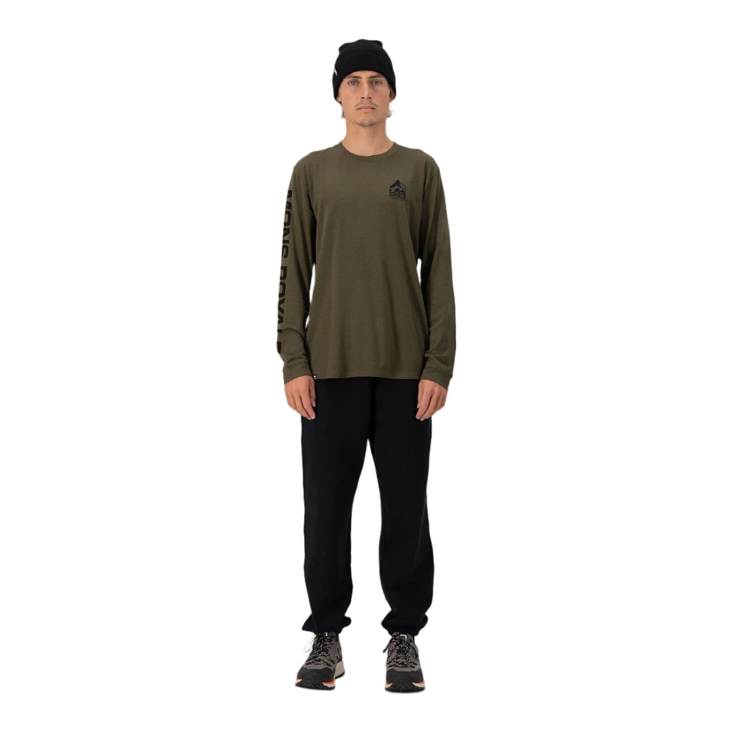 Mons Royale Icon Long Sleeve Men's T-Shirt - M - Dark Olive