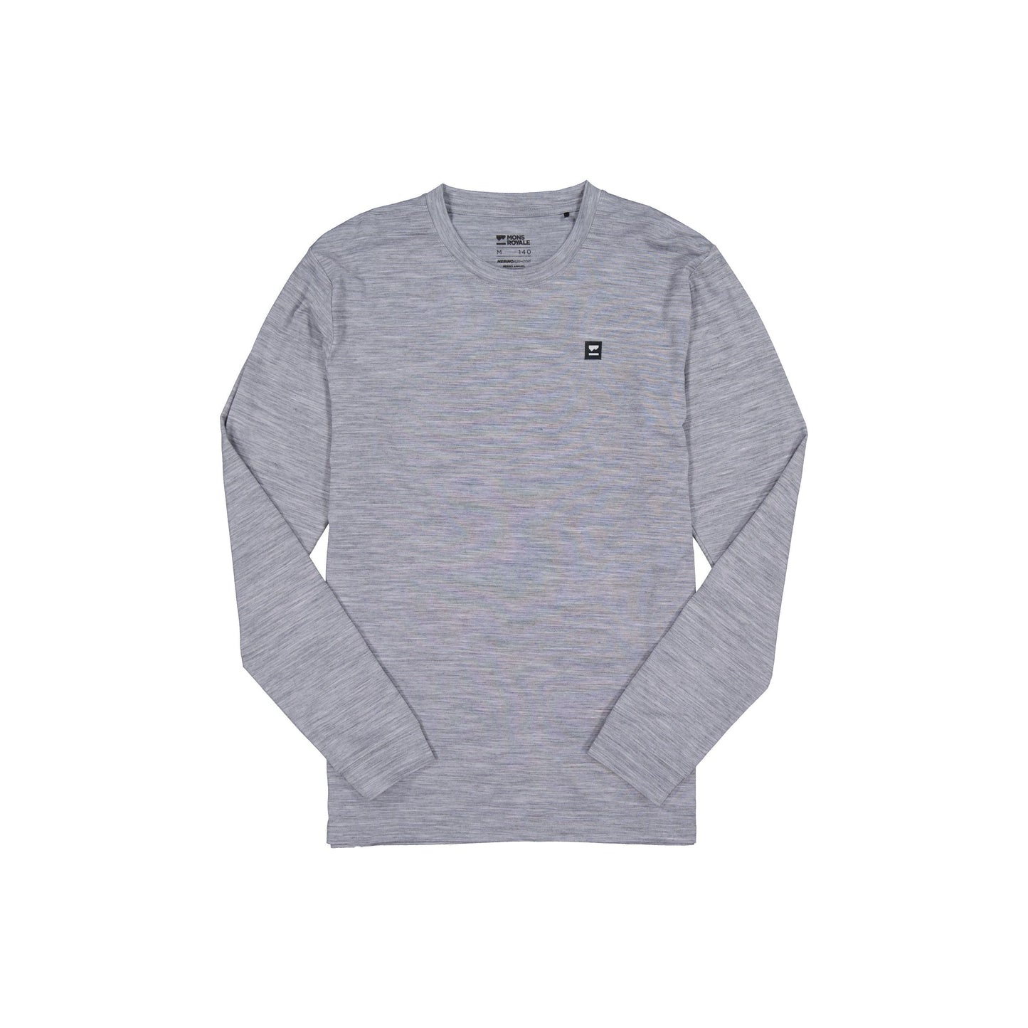 Mons Royale Icon Long Sleeve Men's T-Shirt - L - Grey Heather