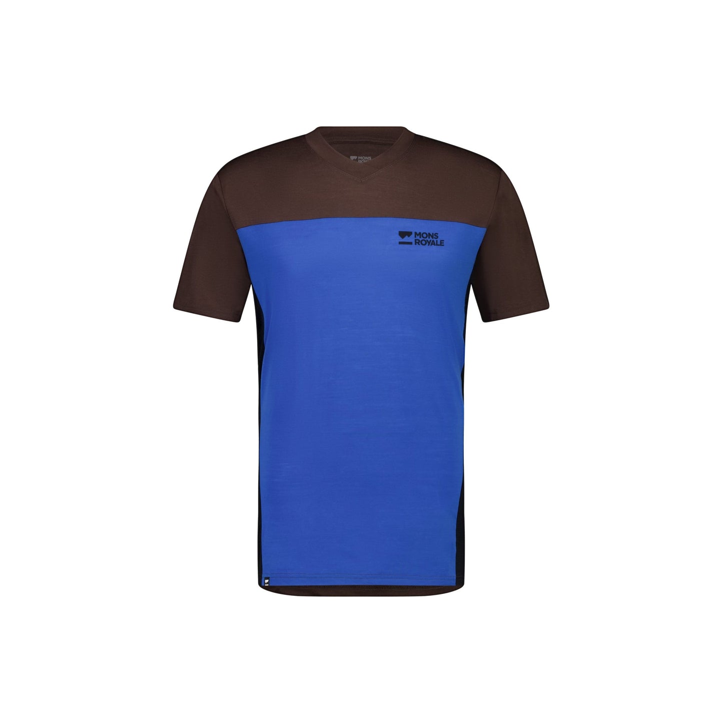 Mons Royale Redwood Enduro VT Short Sleeve Men's Jersey - XL - Cedar - Cobalt - Black