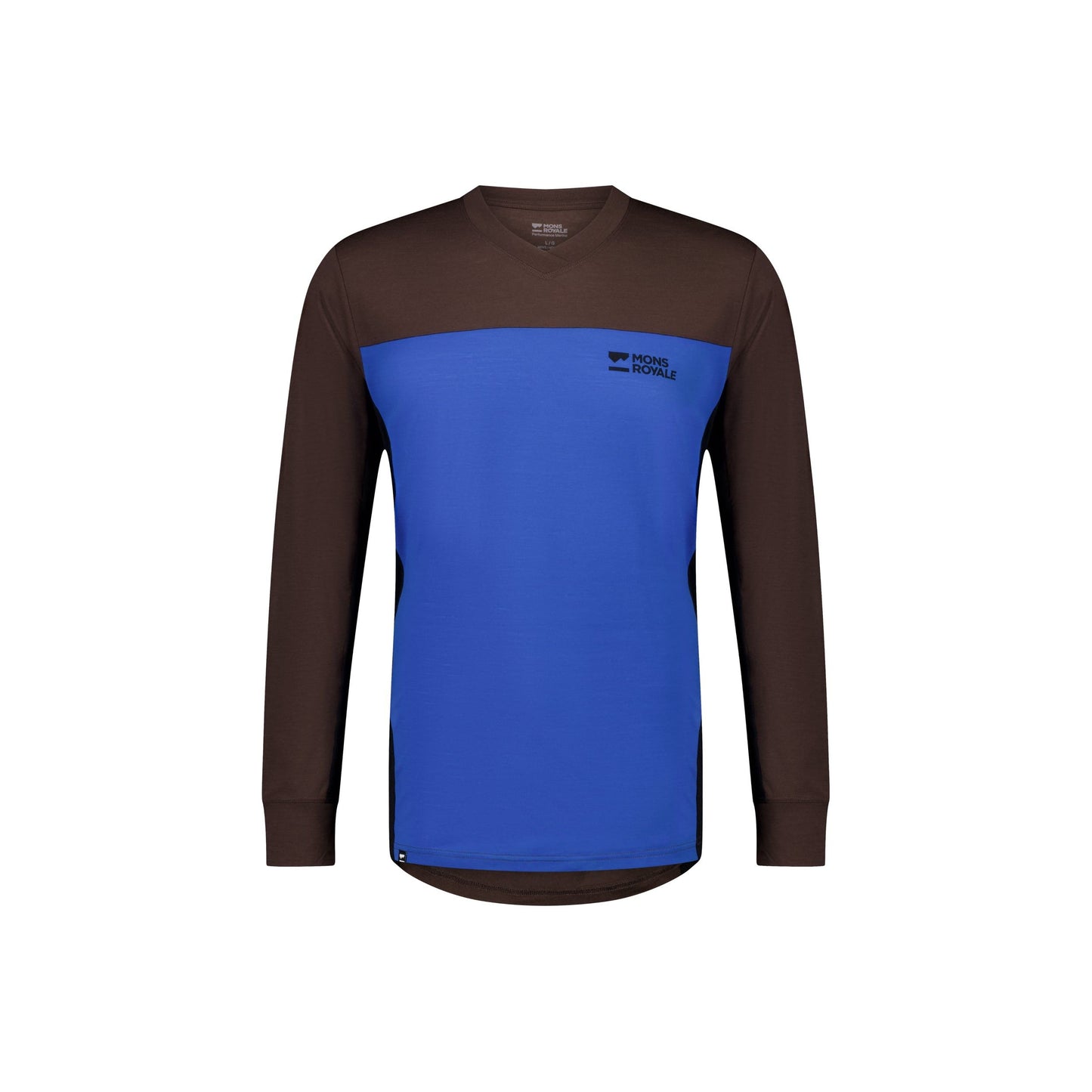 Mons Royale Redwood Enduro VLS Long Sleeve Men's Jersey - L - Cedar - Cobalt - Black