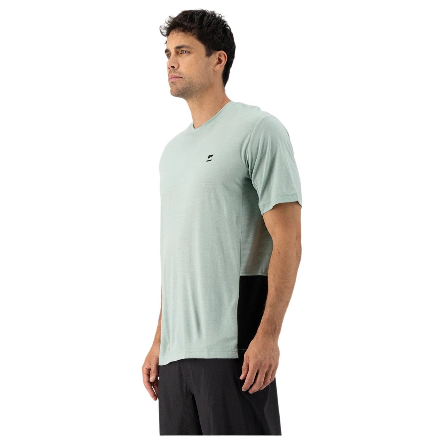 Mons Royale Tarn Merino Shift Men's T-Shirt - L - Glacier - Black