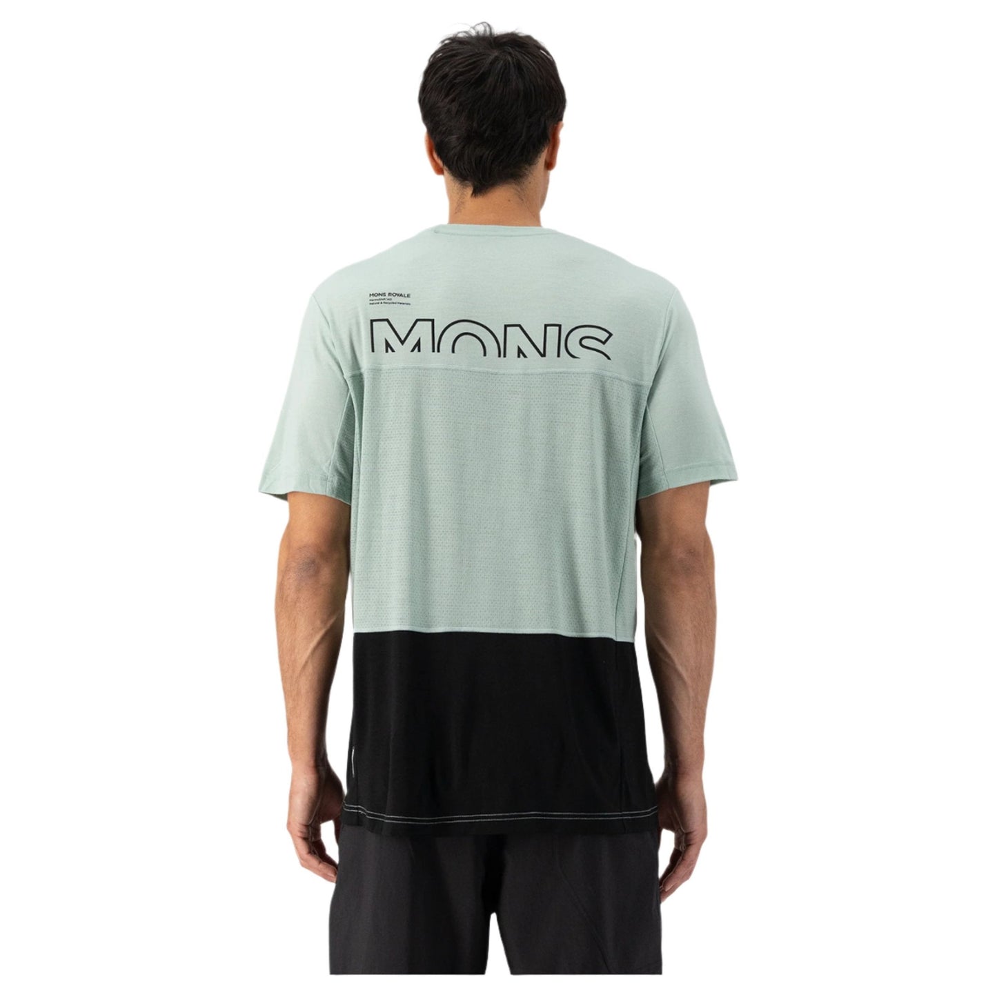 Mons Royale Tarn Merino Shift Men's T-Shirt - M - Glacier - Black