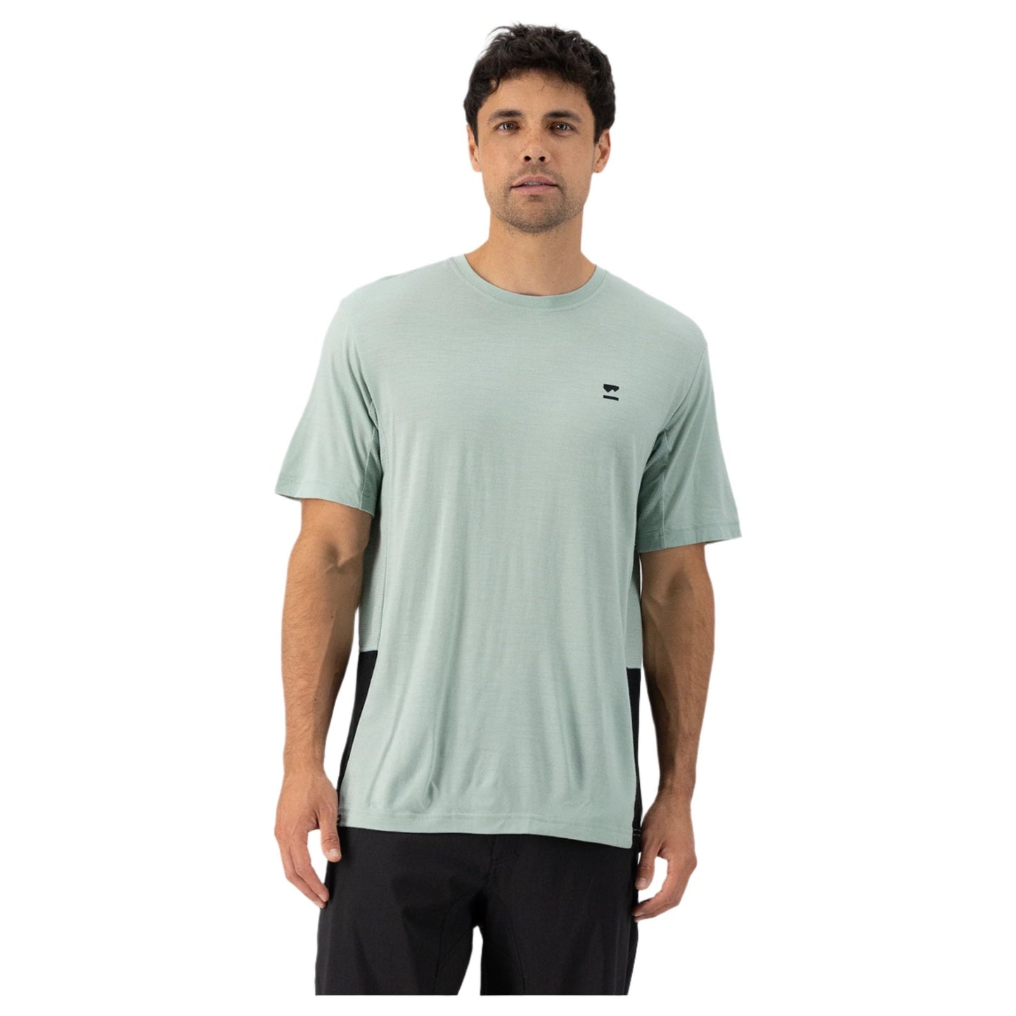 Mons Royale Tarn Merino Shift Men's T-Shirt - M - Glacier - Black