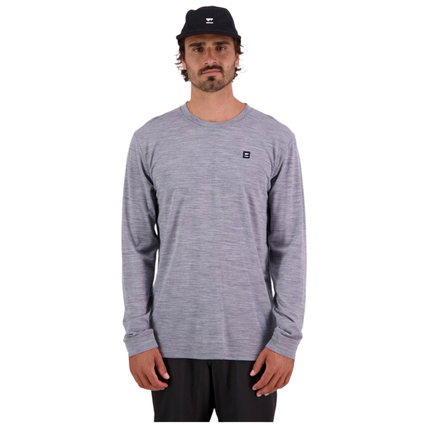 Mons Royale Icon Long Sleeve Men's T-Shirt - M - Grey Heather