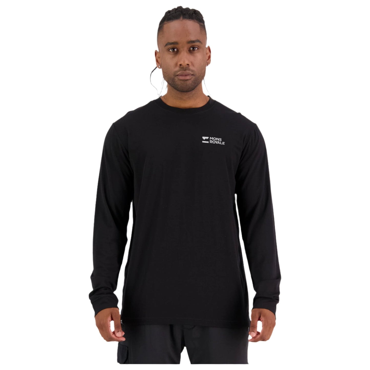 Mons Royale Icon Long Sleeve Men's T-Shirt - L - Black
