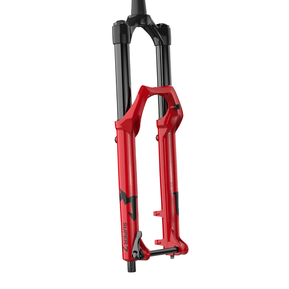 Marzocchi Super Z Fork - 29 Inch - 1 1/8th - 1.5 Inch Tapered - 15x110mm Boost - 180mm - 44mm - Grip X - Gloss Red