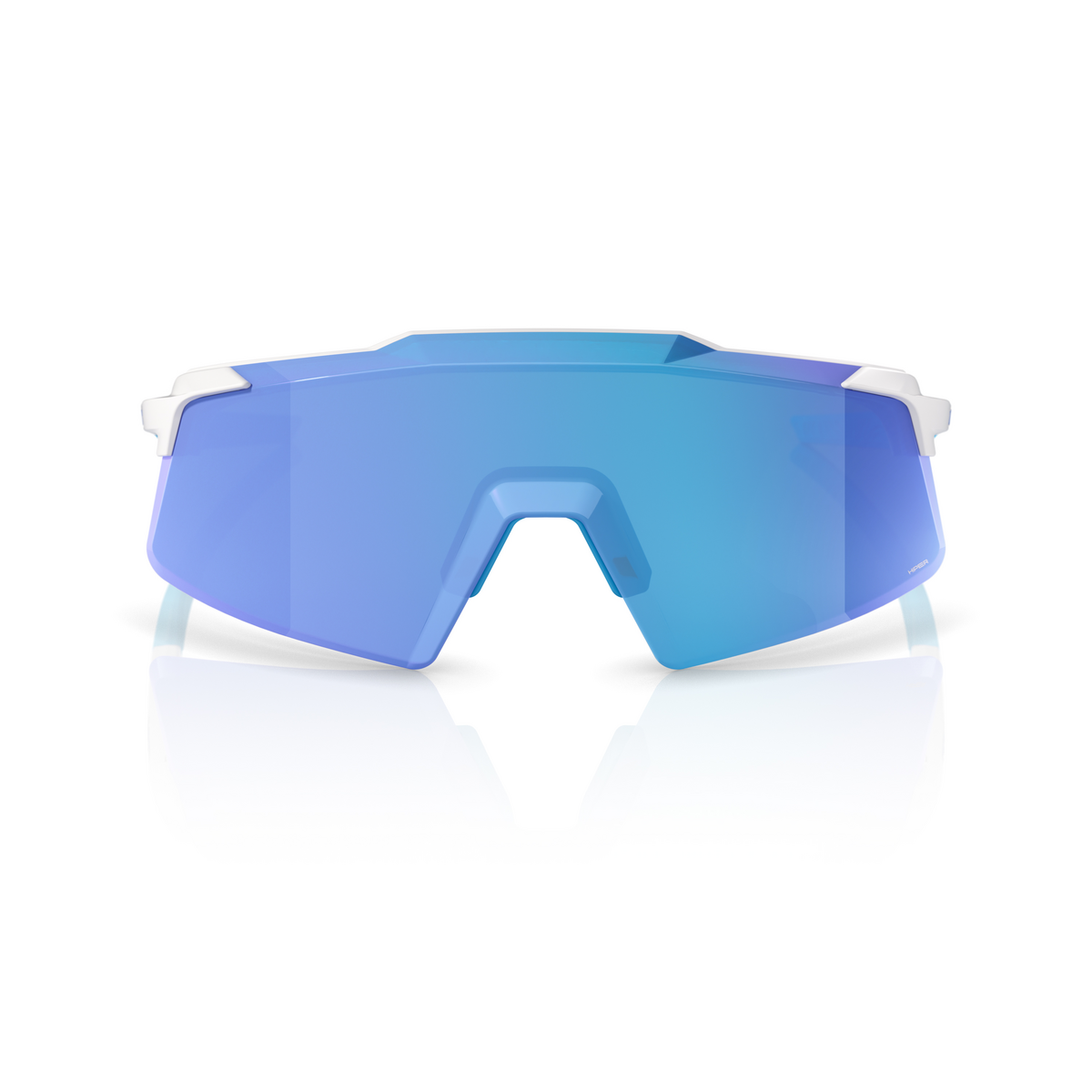 100 Percent Aerocraft Sunglasses - One Size Fits Most - Matte White - HiPER Blue Mirror Lens