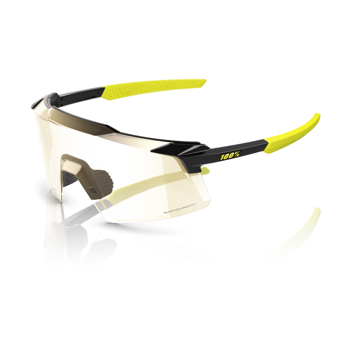 100 Percent Aerocraft Sunglasses - One Size Fits Most - Gloss Metallic Black Photochromic Lens