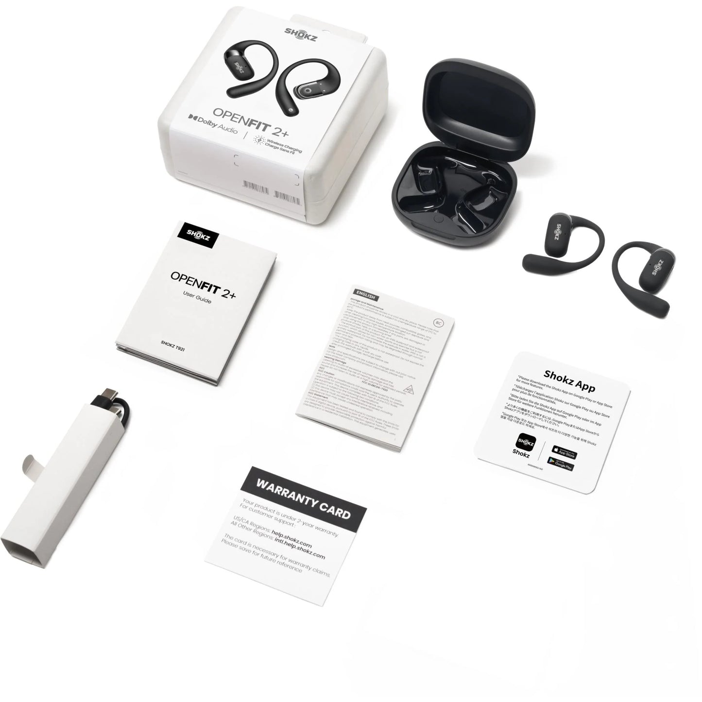 SHOKZ OpenFit 2+ True Wireless Earbuds - Black
