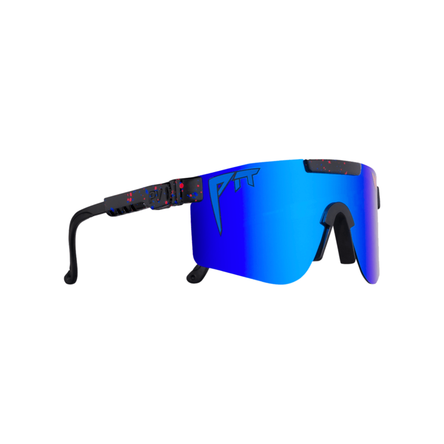 Pit Viper Original Wide Sunglasses - The Absolute Liberty - Red and Black and Blue - Mirror Polarized Lens