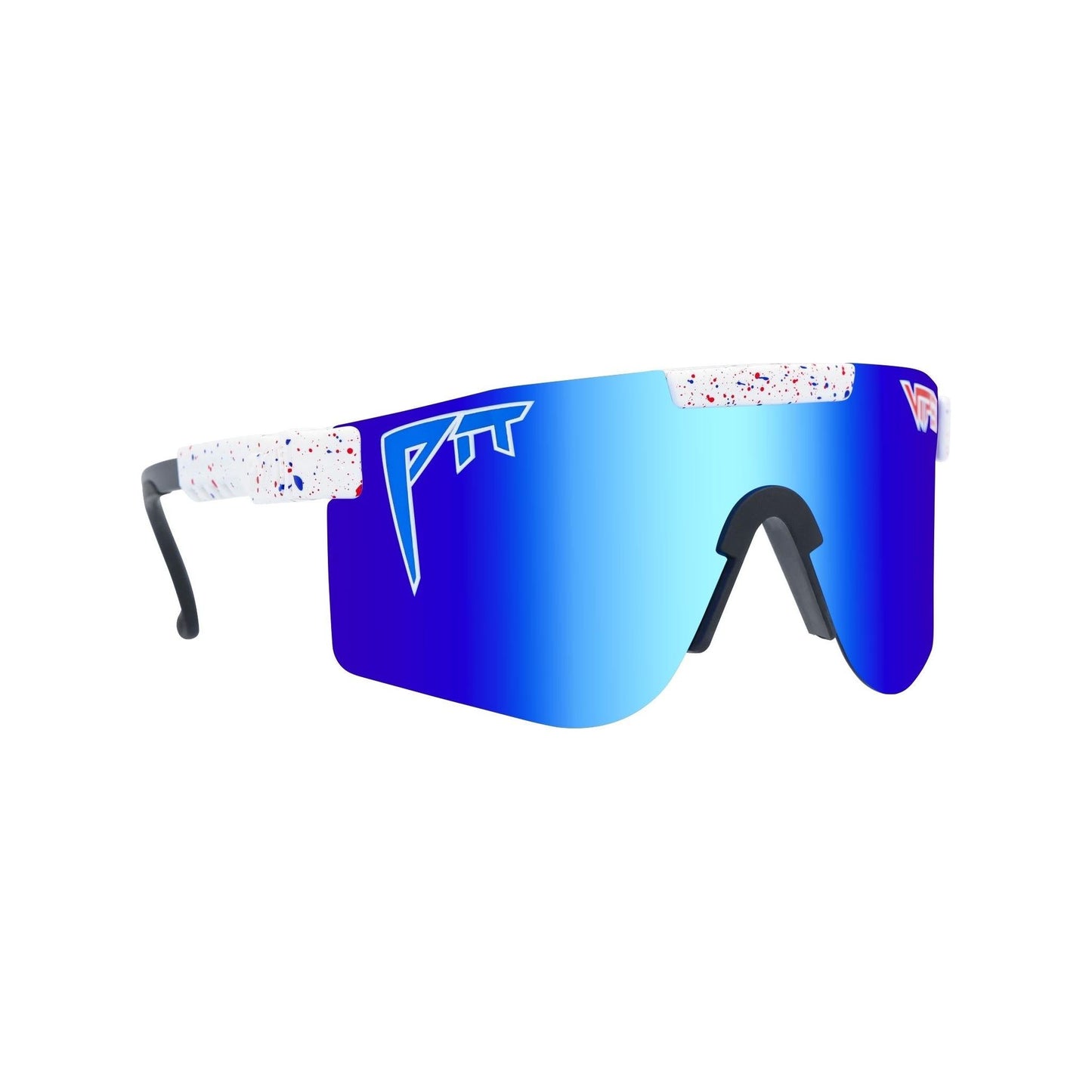 Pit Viper Original Wide Sunglasses - The Absolute Freedom - Red and White and Blue - Mirror Polarized Lens