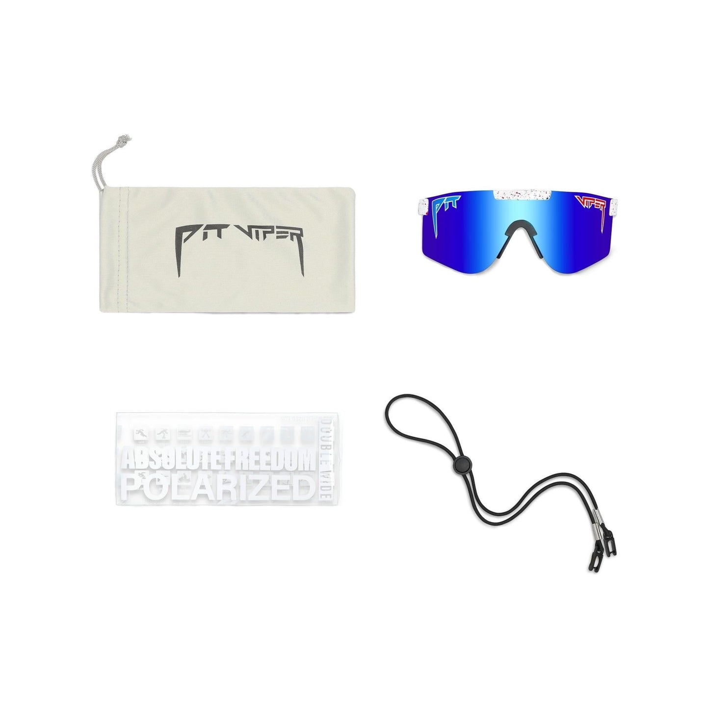 Pit Viper Original Wide Sunglasses - The Absolute Freedom - Red and White and Blue - Mirror Polarized Lens