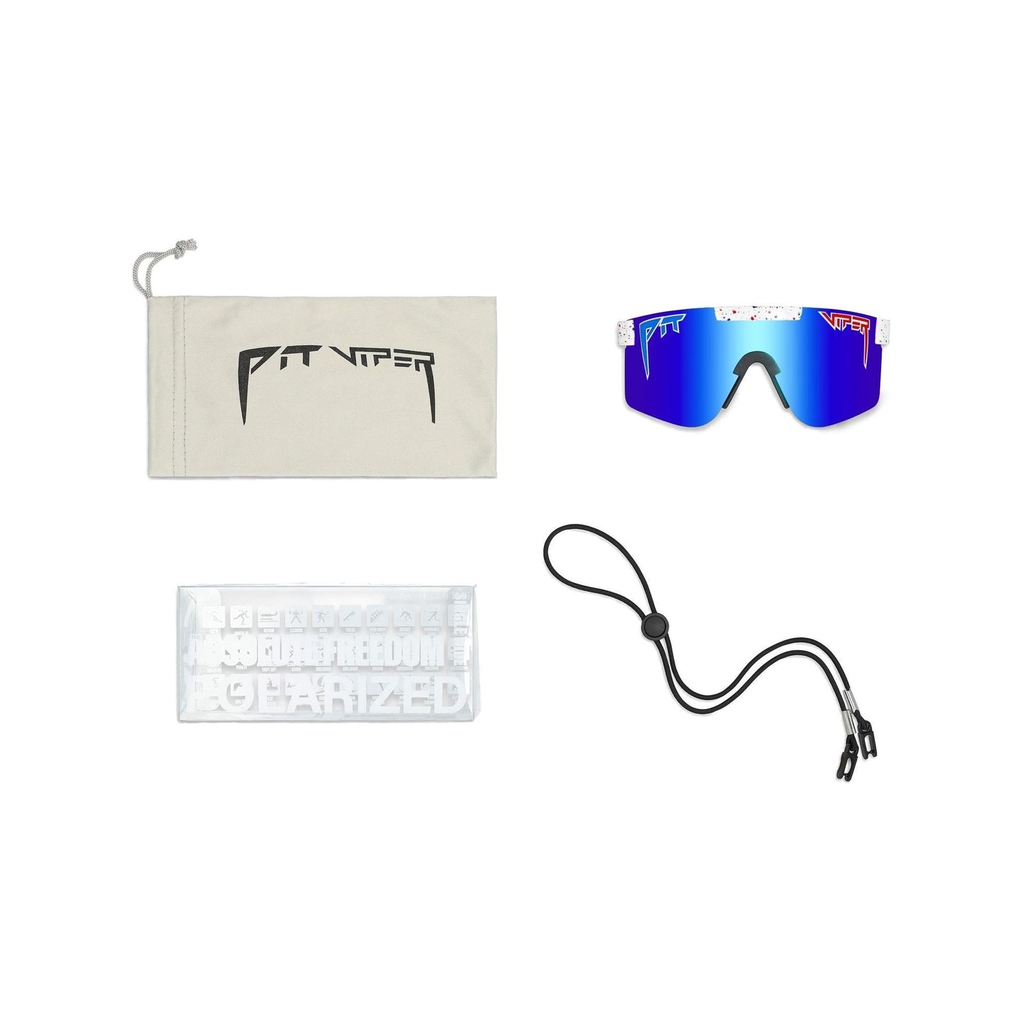 Pit Viper Original Sunglasses - The Absolute Freedom - Red and White and Blue - Mirror Polarized Lens