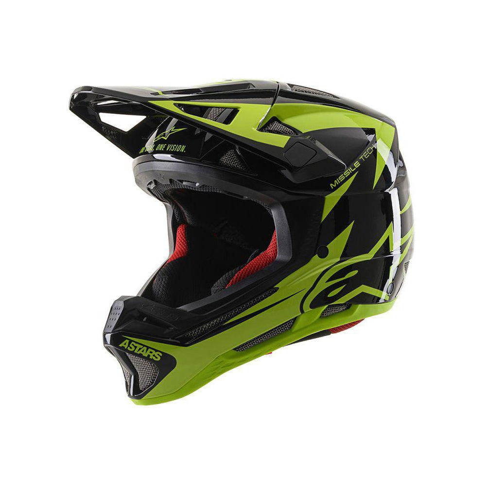 AlpineStars Missile Tech Helmet - L - Airlift - Glossy Black - Fluro Yellow