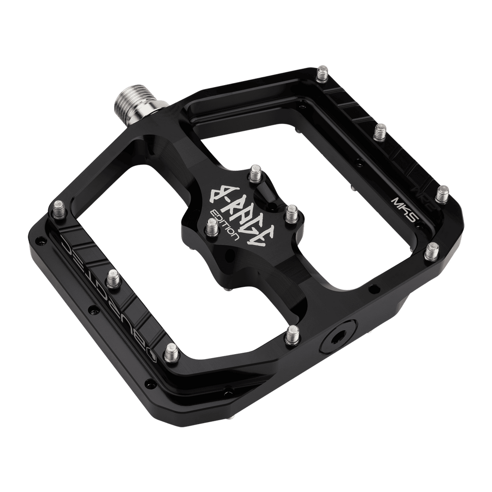 Burgtec Penthouse MK5 B-Rage Edition Steel Axle Alloy Flat Pedals - L - Burgtec Black