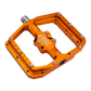 Burgtec Penthouse MK5 B-Rage Edition Steel Axle Alloy Flat Pedals - L - Iron Bro Orange
