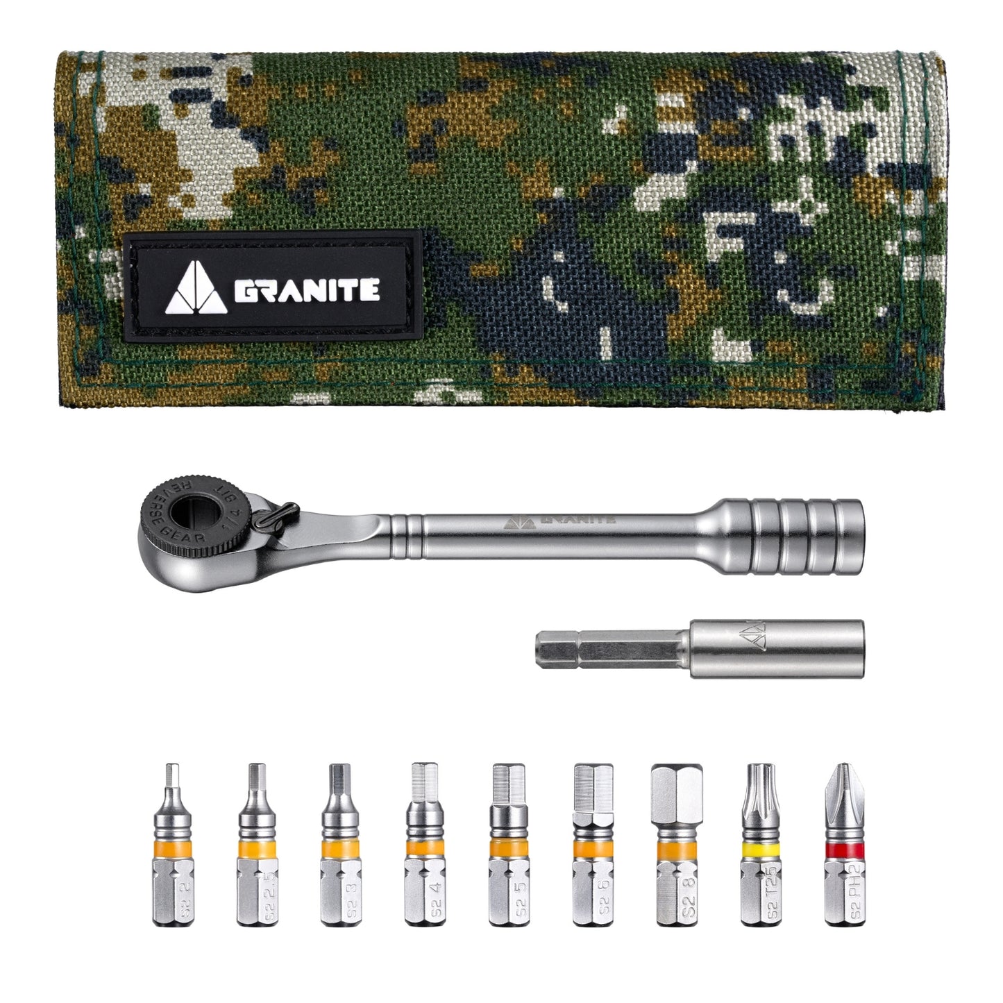 Granite Design Rock N Roll Mini Ratchet Tool Set - Green Camo