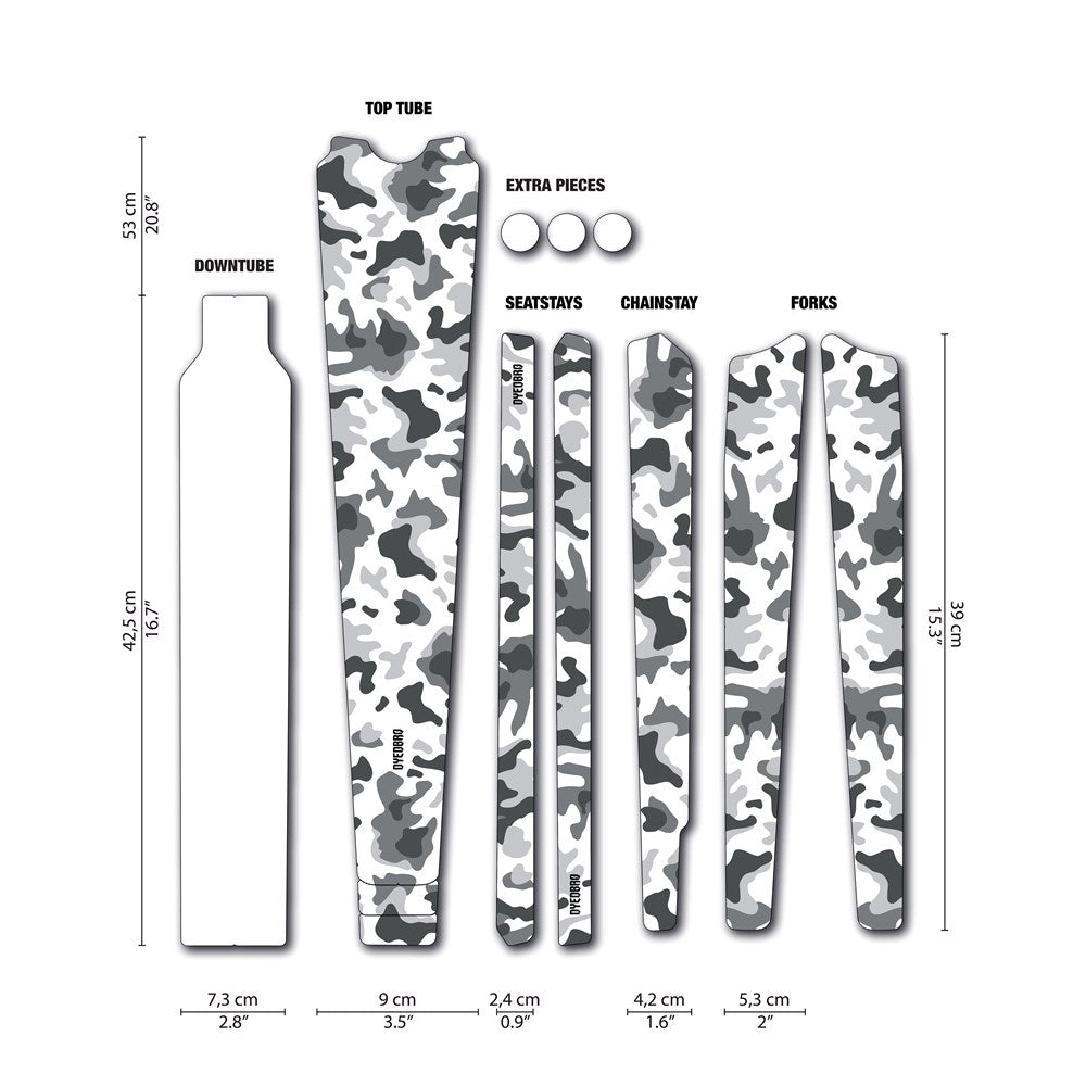 DyedBro Gravel Bike Protection Film - Camo White