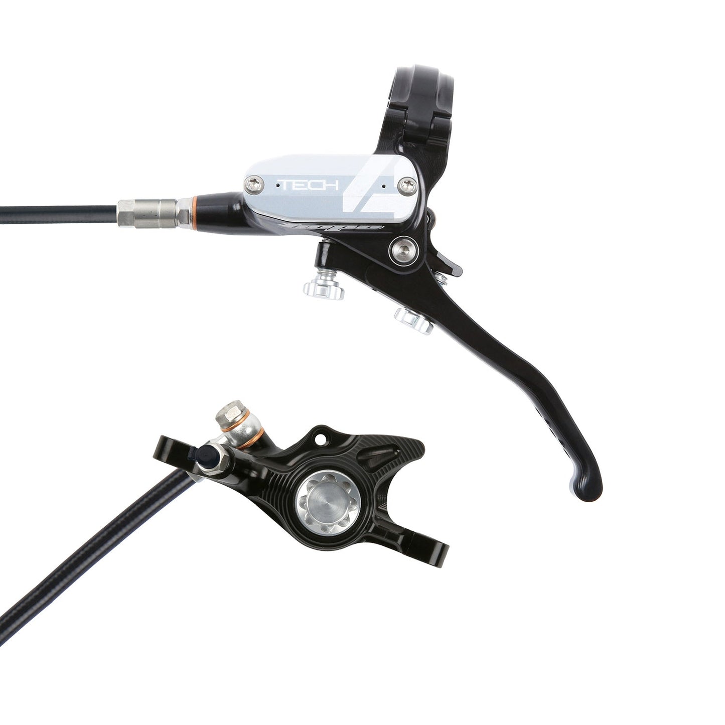 Hope Tech 4 X2 Disc Brake - Front - Right Lever - 1000mm - Black - Silver