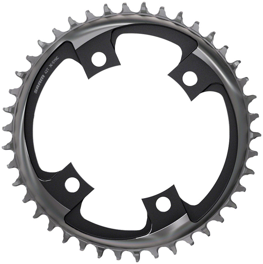 SRAM X-SYNC 12 Speed Chainring - Four Bolt - 107 BCD - Standard Crank Chainline - Oval - 44T - 12 Speed - Polar Grey - Alloy