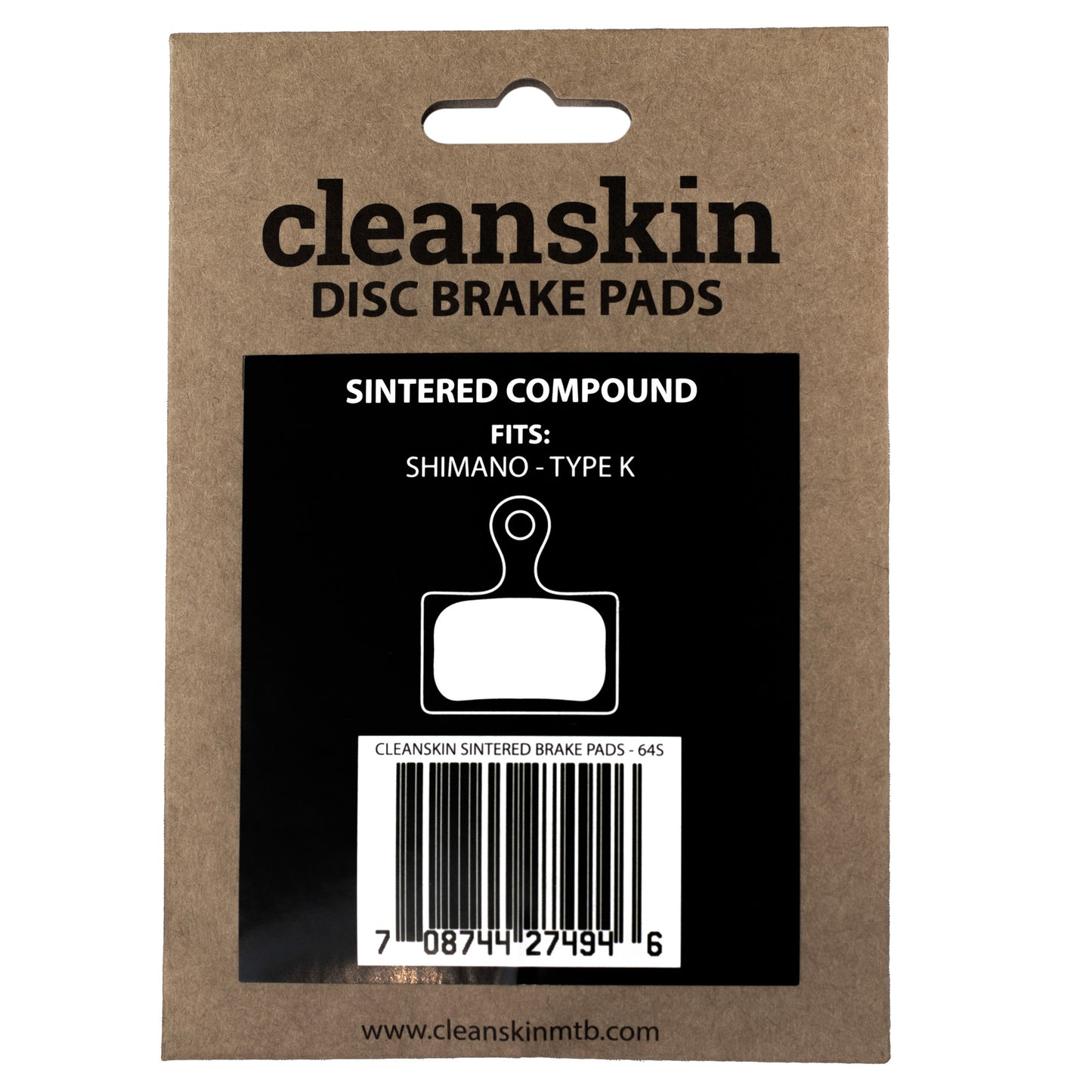 Cleanskin Shimano Type K Brake Pads - Sintered - Metallic