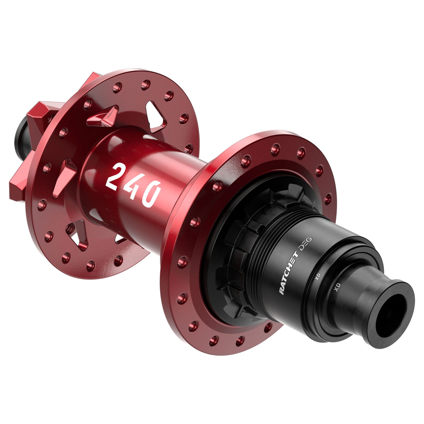 DT Swiss 240 Ratchet DEG 6 Bolt Disc Rear Hub - XD Driver - Rear - 12x148mm Boost - 6 Bolt - 32 Hole - J-Bend - Limited Edition Red