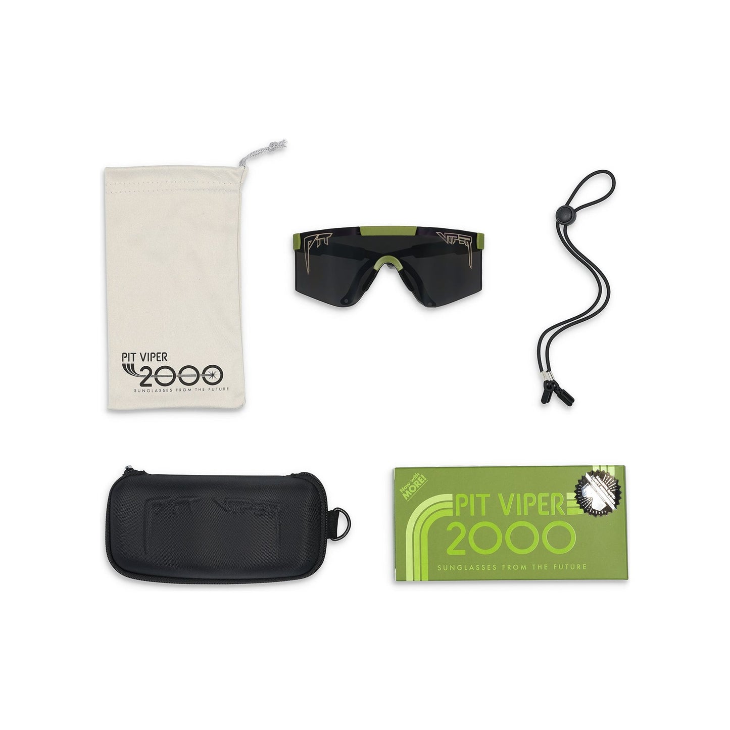 Pit Viper 2000s Sunglasses - The NJP - Army Green - Non-Polarized Z87+ Safety Rated Lens