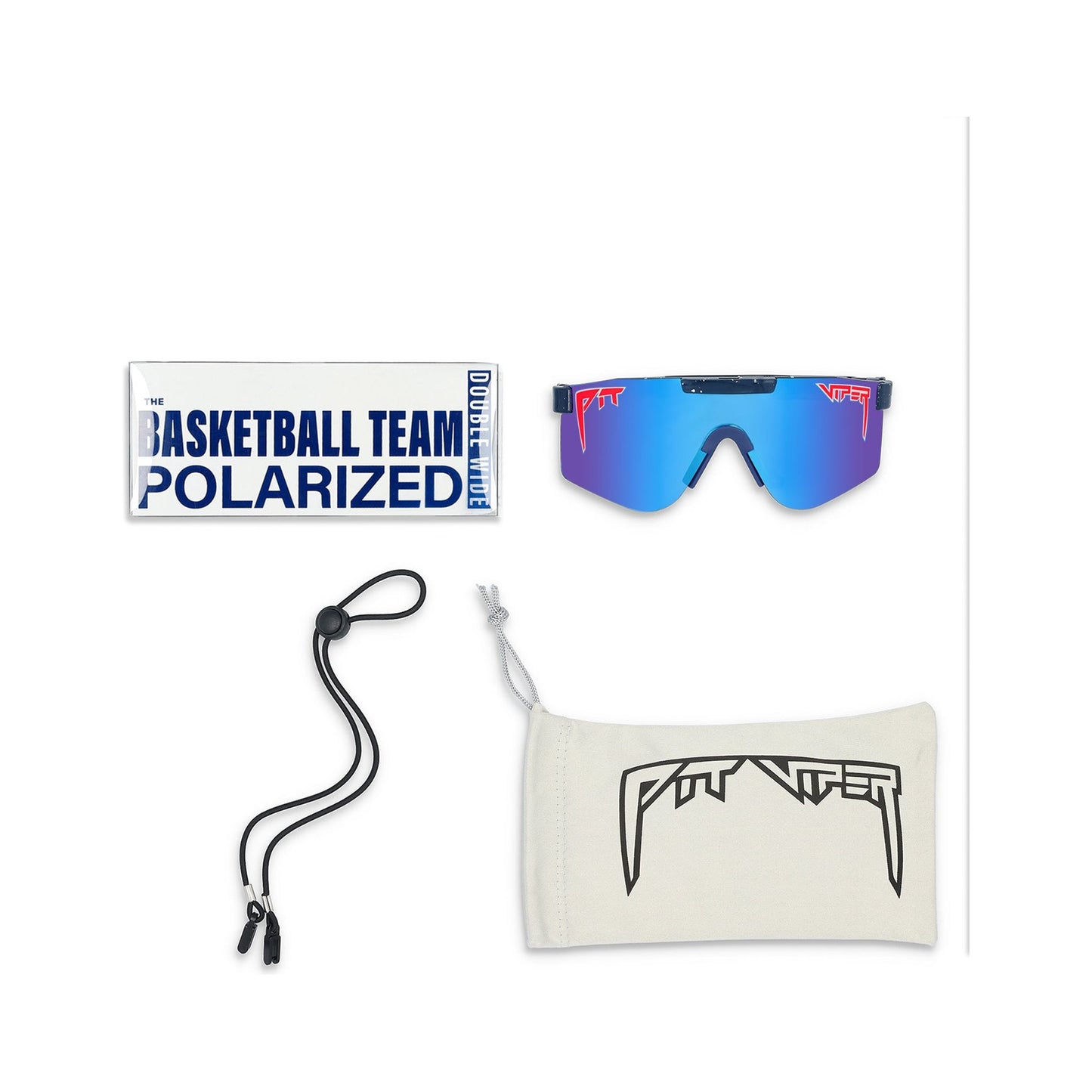 Pit Viper Original Wide Sunglasses - The Basketball Team - Red and Black and Blue - Mirror Polarized Lens