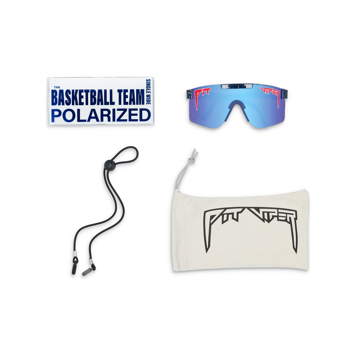 Pit Viper Original Sunglasses - The Basketball Team - Red and White and Blue - Mirror Polarized Lens