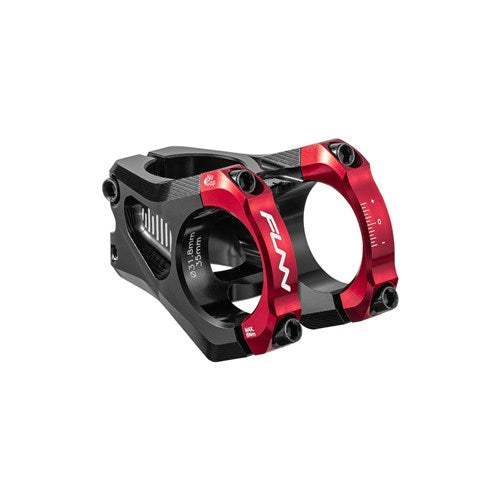 FUNN Equalizer Zero Stem - 1 1/8th Inch Steerer - 31.8mm - 35mm - 0 Degree - Red