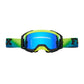 Fox Airspace Streak Goggles - One Size Fits Most -  Black - Yellow - Spark Mirror Blue Lens