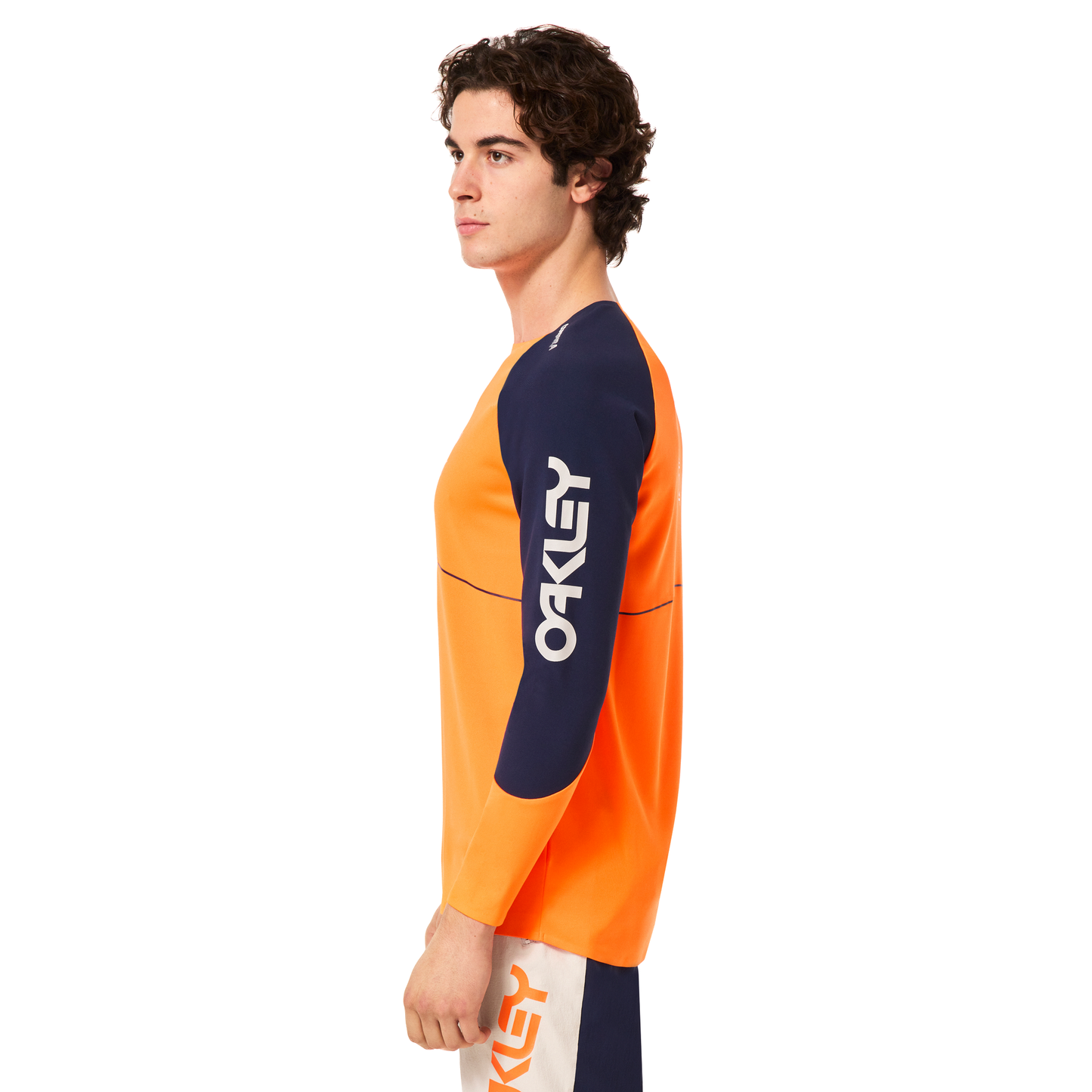 Oakley Maven Scrub Long Sleeve Jersey - L - Orange - Blue