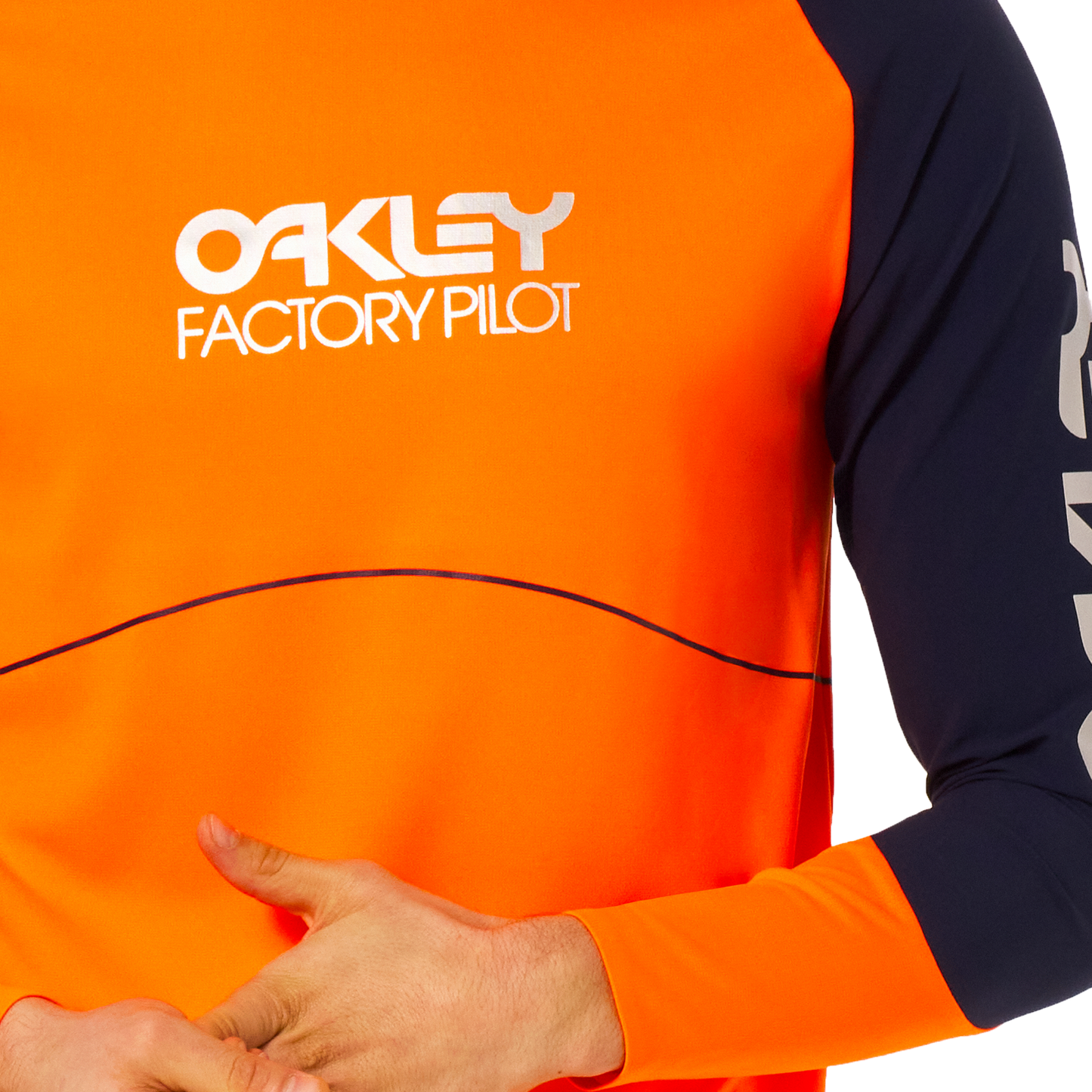 Oakley Maven Scrub Long Sleeve Jersey - M - Orange - Blue