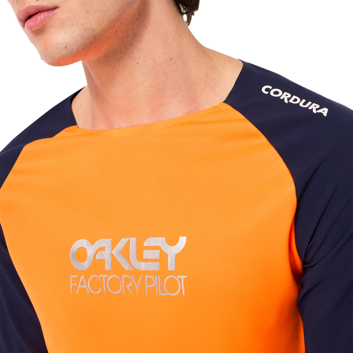 Oakley Maven Scrub Long Sleeve Jersey - L - Orange - Blue
