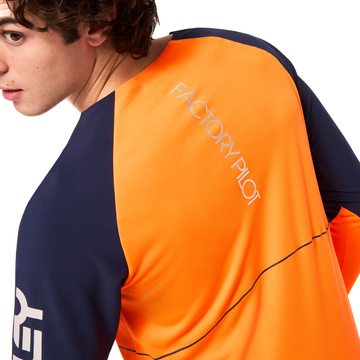 Oakley Maven Scrub Long Sleeve Jersey - L - Orange - Blue