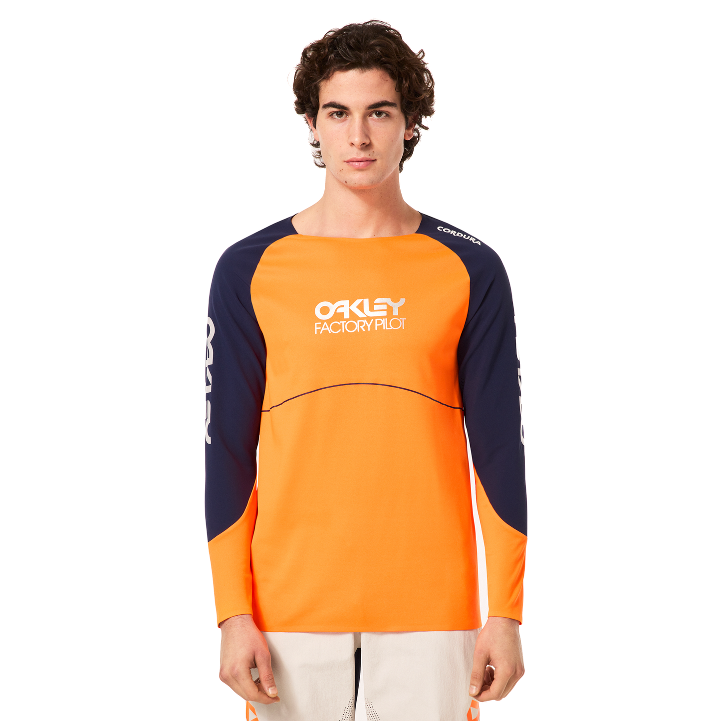 Oakley Maven Scrub Long Sleeve Jersey - L - Orange - Blue