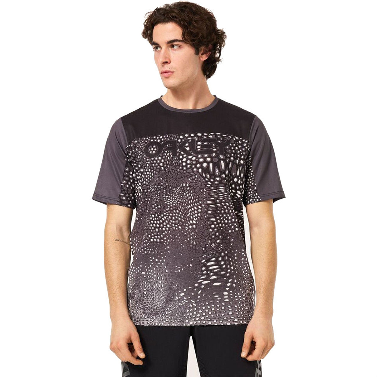 Oakley Maven Coast Short Sleeve Jersey - S - Distorted Frogskin Black