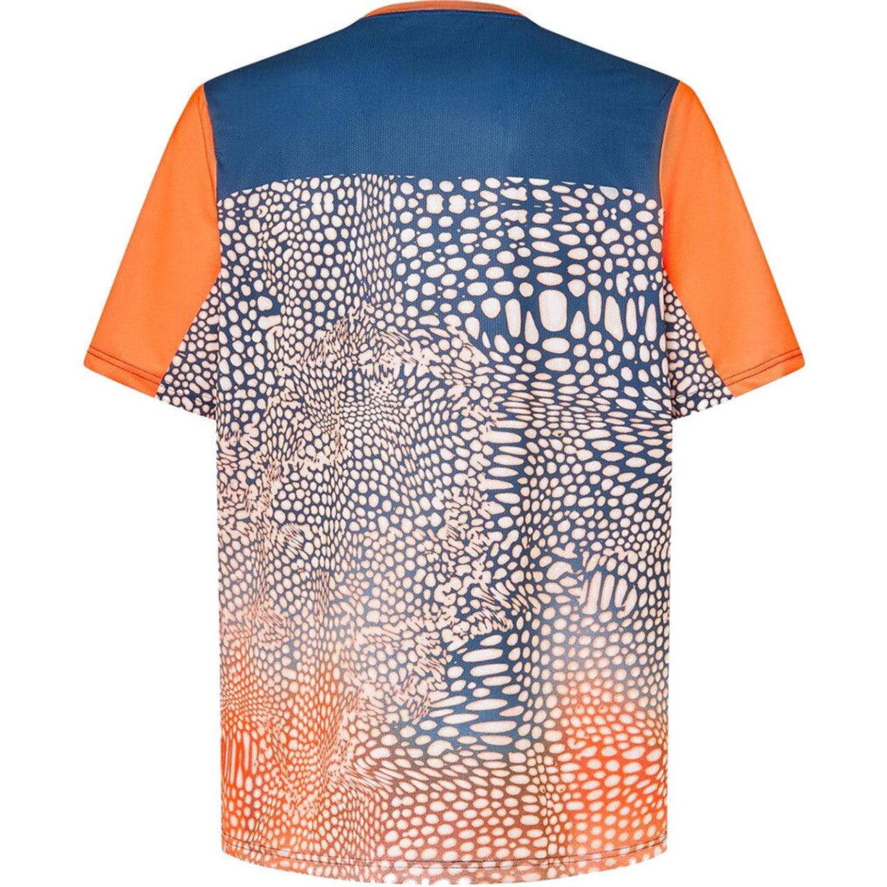 Oakley Maven Coast Short Sleeve Jersey - M - Distorted Frogskin Blue - Orange